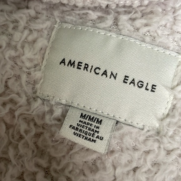 American Eagle Sherpa Quarter Zip Hoodie - Size Medium - Picture 5 of 8